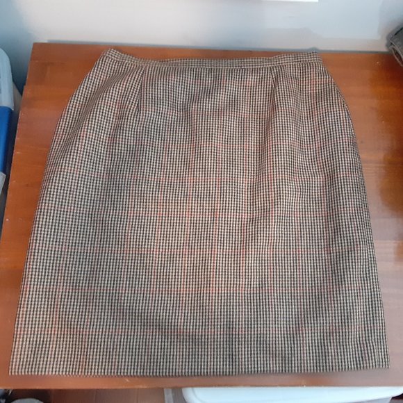 Wool Houndstooth Goosefoot Pattern Polyester/Wool Blend Pencil skirt - Picture 12 of 12